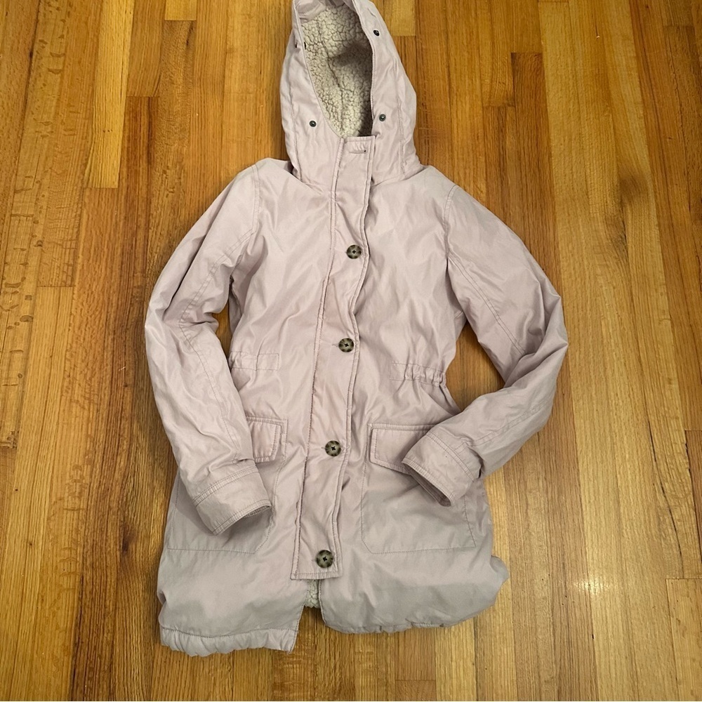 ABERCROMBIE & FITCH SHERPA PARKA JACKET COAT LIGHT PINK WOMENS Sz XS